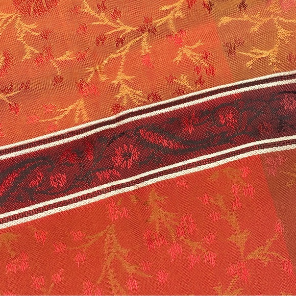 Silky Scarf Wrap Shawl Earthy Warm Tones Brown Burgundy Made In France Luxury - Picture 11 of 12